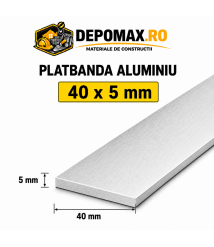 Platbanda aluminiu 40 x 5 mm, 6 metri (EN-AW 6060) Platbanda aluminiu 40 x 5 mm, 6 metri (EN-AW 6060)